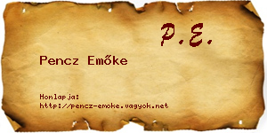 Pencz Emőke névjegykártya
